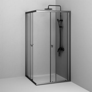 Душевой уголок AM.PM Sunny W87G-403-100100-BT профиль черный матовый 100х100 см